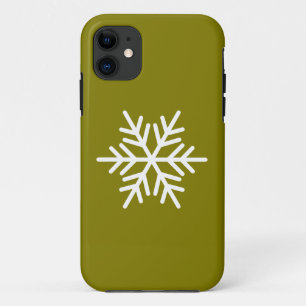 Moderne weiße nordische Schneeflocke auf goldenem  Case-Mate iPhone Hülle