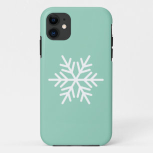Moderne weiße nordische Schneeflocke auf hellgrün Case-Mate iPhone Hülle