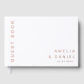 Moderne weiße oder farbige Hochzeitsbezeichnungen  Gästebuch (Vorderseite)