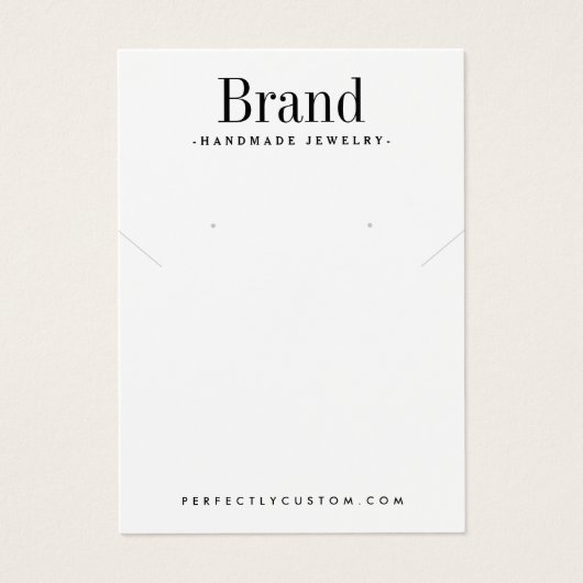 Moderne, weiße Ohrring-Display-Karte (Vorderseite)