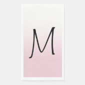Moderne weiße Ombre-Monogramm Serviette (Vorderseite)