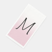 Moderne weiße Ombre-Monogramm Serviette (Ecke)