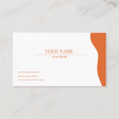 moderne weiße Orangenkarte Visitenkarte (Rückseite)