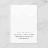 Moderne weiße Peonfarben-Bläserhörkarte Telefonnummerkarte (Rückseite)