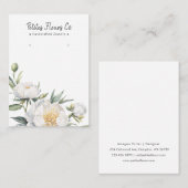 Moderne weiße Peonfarben-Bläserhörkarte Telefonnummerkarte (Vorne/Hinten)