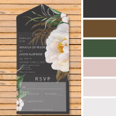 Moderne weiße Peongs zum Schwarzen Abendessen All In One Einladung