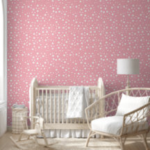 Moderne weiße Polka Dots auf Rosa für Girls' Room
