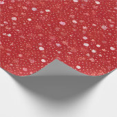 Moderne weiße Punkte an roten Weihnachten Geschenkpapier (Ecke)