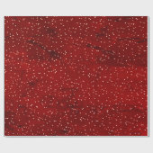 Moderne, weiße Punkte auf rotem Marmor Geschenkpapier (Flach)