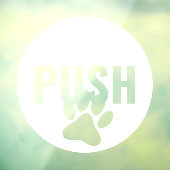 Moderne weiße PUSH & Pet Paw Verlassen Ladetür Fensteraufkleber (Blatt 3)