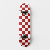 Moderne weiße Quadrate auf Weihnachtsrot Skateboard (Vorderseite)