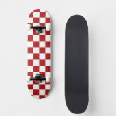 Moderne weiße Quadrate auf Weihnachtsrot Skateboard (Vorderseite)