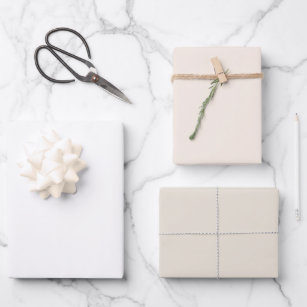 Moderne weiße, robuste Streifenpapiere Geschenkpapier Set