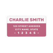 Moderne, weiße Rosa-Lila-Schriftart Rücksendeadres Adressaufkleber (Vorne)