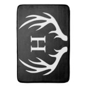 Moderne weiße Rotwild-Geweih-Anfangsbuchstabe Badematte (Vorderseite Vertikal)