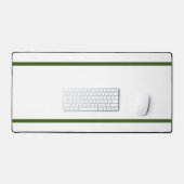 Moderne, weiße, schmalere, dunkelgrüne Streifen Schreibtischunterlage (Tastatur & Maus)