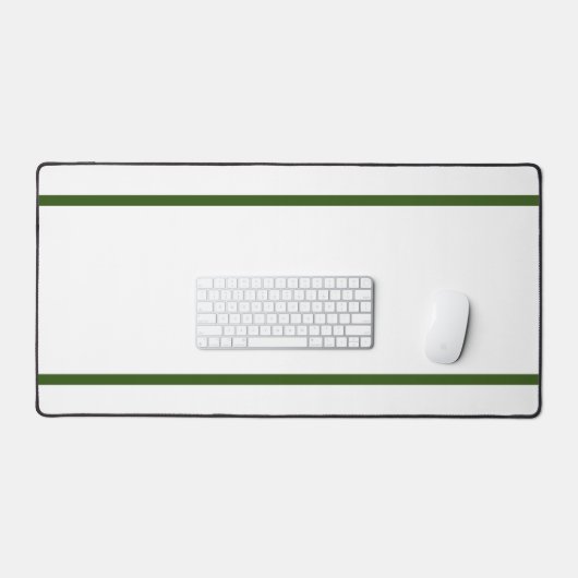 Moderne, weiße, schmalere, dunkelgrüne Streifen Schreibtischunterlage (Tastatur & Maus)