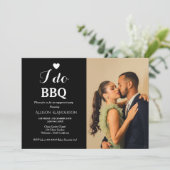 Moderne weiße Schrift i do Grillen Engagement Part Einladung (Stehend Vorderseite)