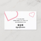 Moderne, weiße, schwarz-rosa Nagelkünstlerin Visitenkarte (Rückseite)