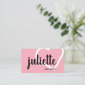 Moderne, weiße, schwarz-rosa Nagelkünstlerin Visitenkarte (Stehend Vorderseite)