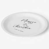 Moderne, weiße Schwarze Hand Pappteller (Schrägansicht)