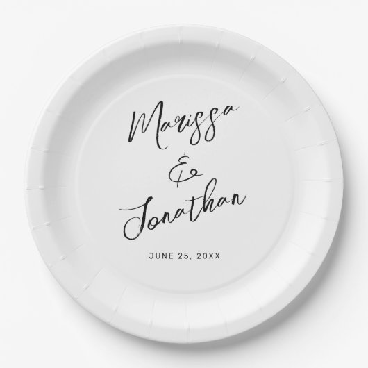 Moderne, weiße Schwarze Hand Pappteller (Vorderseite)