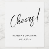 Moderne, weiße Schwarze Hand Weinetikett (Einzelnes Label)