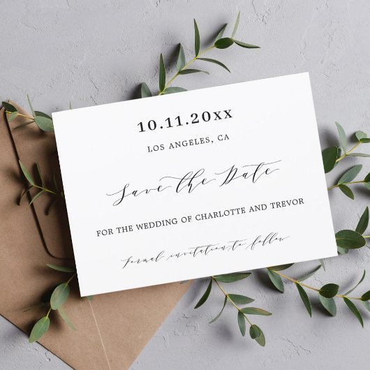 Moderne, weiße schwarze Schrift Save The Date