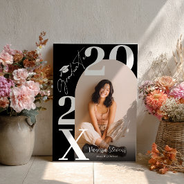 Moderne Weiße Schwarze Trendy Foto Abschlussfeier Poster