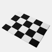 Moderne weiße schwarzes Quadrat-Muster-Gewohnheit Fußmatte (Schrägansicht)