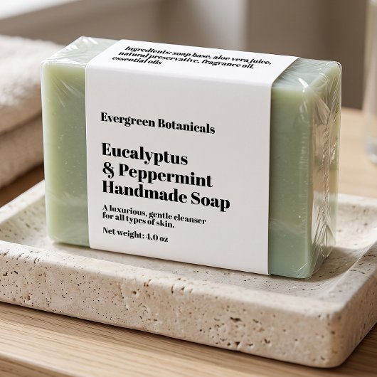 Moderne weiße Seifenverpackungs-Etikette