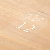 Moderne weiße Skripte Hochzeit Acryl-Tischnummer Acryleinladungen (Ablage )