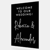 Moderne weiße Skriptpaare heißen Hochzeit Willkomm Acrylschild (Winkel)