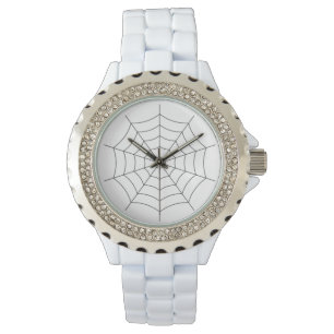 Moderne weiße Spinnennetz-Uhr - Künstlerische Kera Armbanduhr
