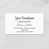 Moderne weiße Streifen Beruflich stilvoll Visitenkarte (Rückseite)