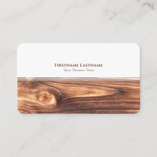 Moderne, weiße Streifen Holz Inneneinrichtung eleg Visitenkarte (Vorderseite)