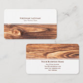 Moderne, weiße Streifen Holz Inneneinrichtung eleg Visitenkarte (Vorne/Hinten)