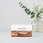 Moderne, weiße Streifen Holz Inneneinrichtung eleg Visitenkarte (Stehend Vorderseite)