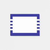 Moderne weiße Streifen Navy Blue Post-it Klebezettel (Vorderseite)