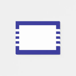 Moderne weiße Streifen Navy Blue Post-it Klebezettel