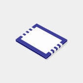 Moderne weiße Streifen Navy Blue Post-it Klebezettel (angewinkelt)