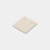 Moderne Weiße Tan-Schriftzug-Monogramm Post-it Klebezettel (angewinkelt)