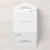 Moderne weiße Typografie, graue Hochzeit All In One Einladung (Außenbereich)