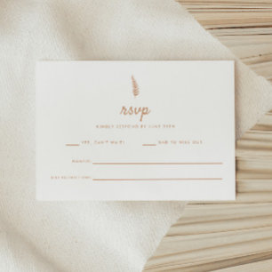 Moderne weiße und beige Blätter Hochzeit RSVP Karte