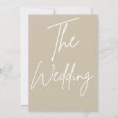 Moderne weiße und beige einfache Hochzeit Einladung (Rückseite)