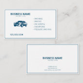 Moderne, weiße und blaue mobile Autos - Wash & Det Visitenkarte (Vorne/Hinten)