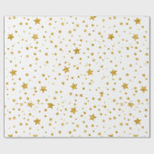 Moderne, weiße und goldene Himmelsstars Geschenkpapier (Flach)