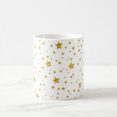 Moderne, weiße und goldene Himmelsstars Kaffeetasse (Mittel)