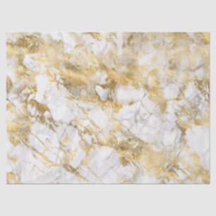 Moderne weiße und goldene Marmoroptik Seidenpapier