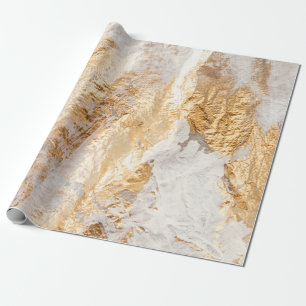 Moderne weiße und goldene Pinsel gemalte Hintergru Geschenkpapier